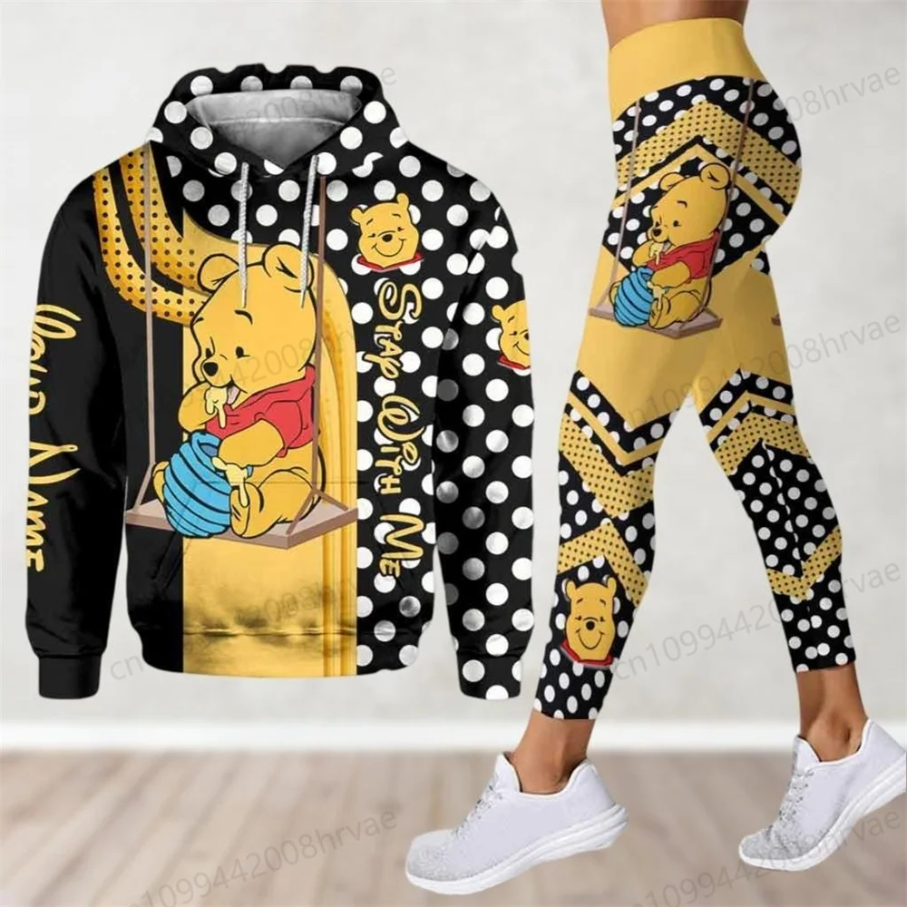 Sweats à capuche et leggings Disney Winnie l'ourson, sweat-shirts personnalisés imprimés en 3D Winnie l'ourson, ensemble de pantalons de yoga pour femmes 2025