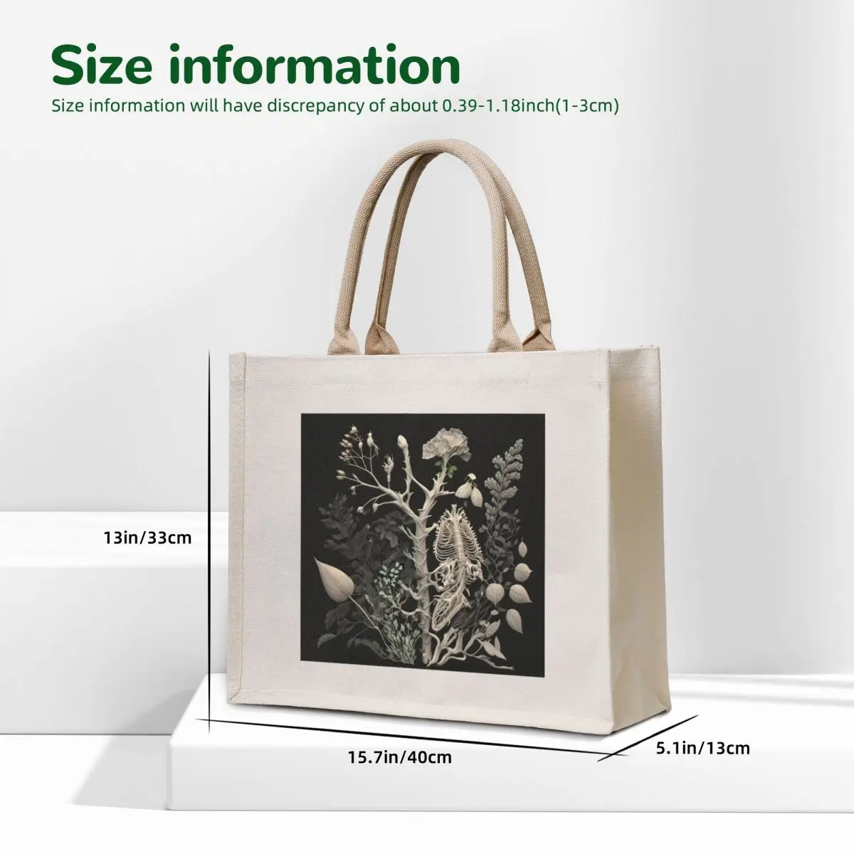 Beautifully Dark Bones and Botany Tote Bag large size bags shopping trolley bag Big bag Lady