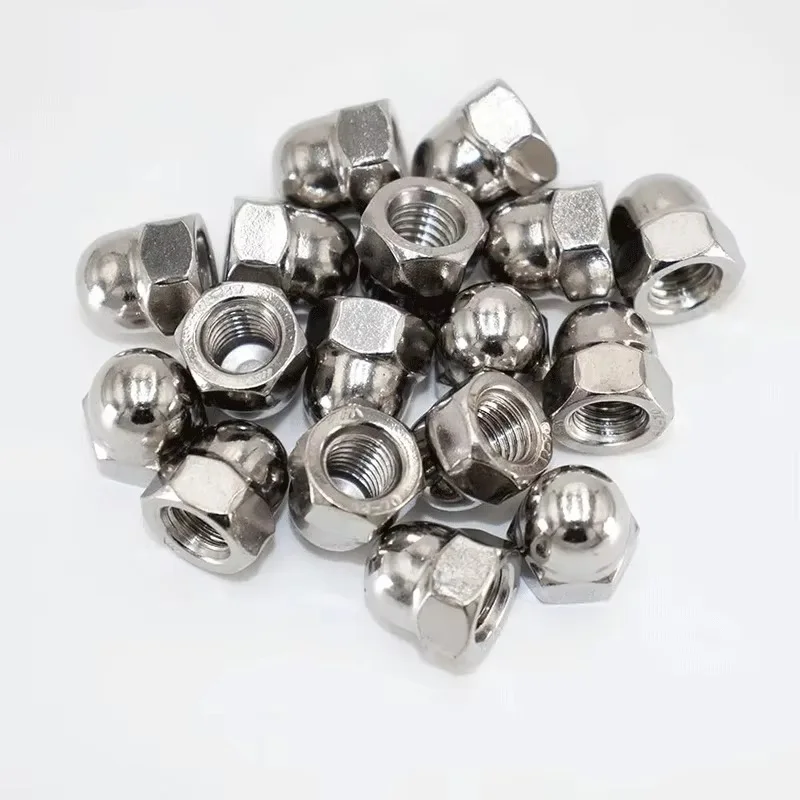 DIN1587 304 SS Domed Acorn Nuts,Decorative Polish,SAE UNC #6‑32,#8‑32,#10‑24,1/4‑20,5/16‑18,3/8‑16,1/2‑13,M3‑M24,Coarse&FineThrd