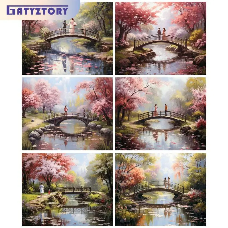 

GATYZTORY Oil Painting By Numbers Gift Pictures By Numbers Spring Landscape Number Painting Wall Decors For Adults On Canvas