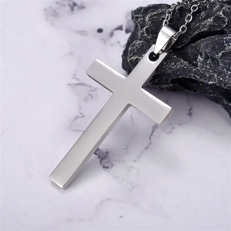 Fashion Cross Pendant Necklace For Women Men Stainless Steel Link Chain Charm Necklace Cool Boys Girls Punk Hip Hop Jewelry Gift