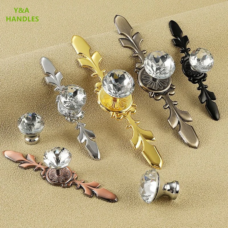 

Handles Drawer Cabinet Furniture Kitchen Handles for Cabinet Knob Door Drawer Furniture Kitchen Knob Silvery Crystal Diamond