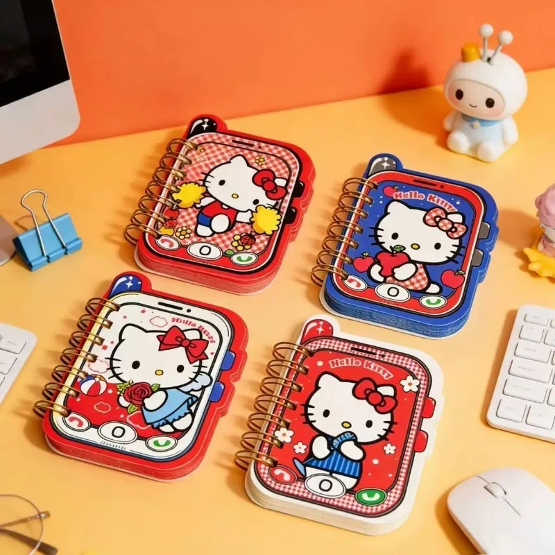 Anime Sanrio Hello Kitty Notebook Student Cute Cartoon Stylish Girly Colorful Pages Mini Coil Bound New School Stationery Diary