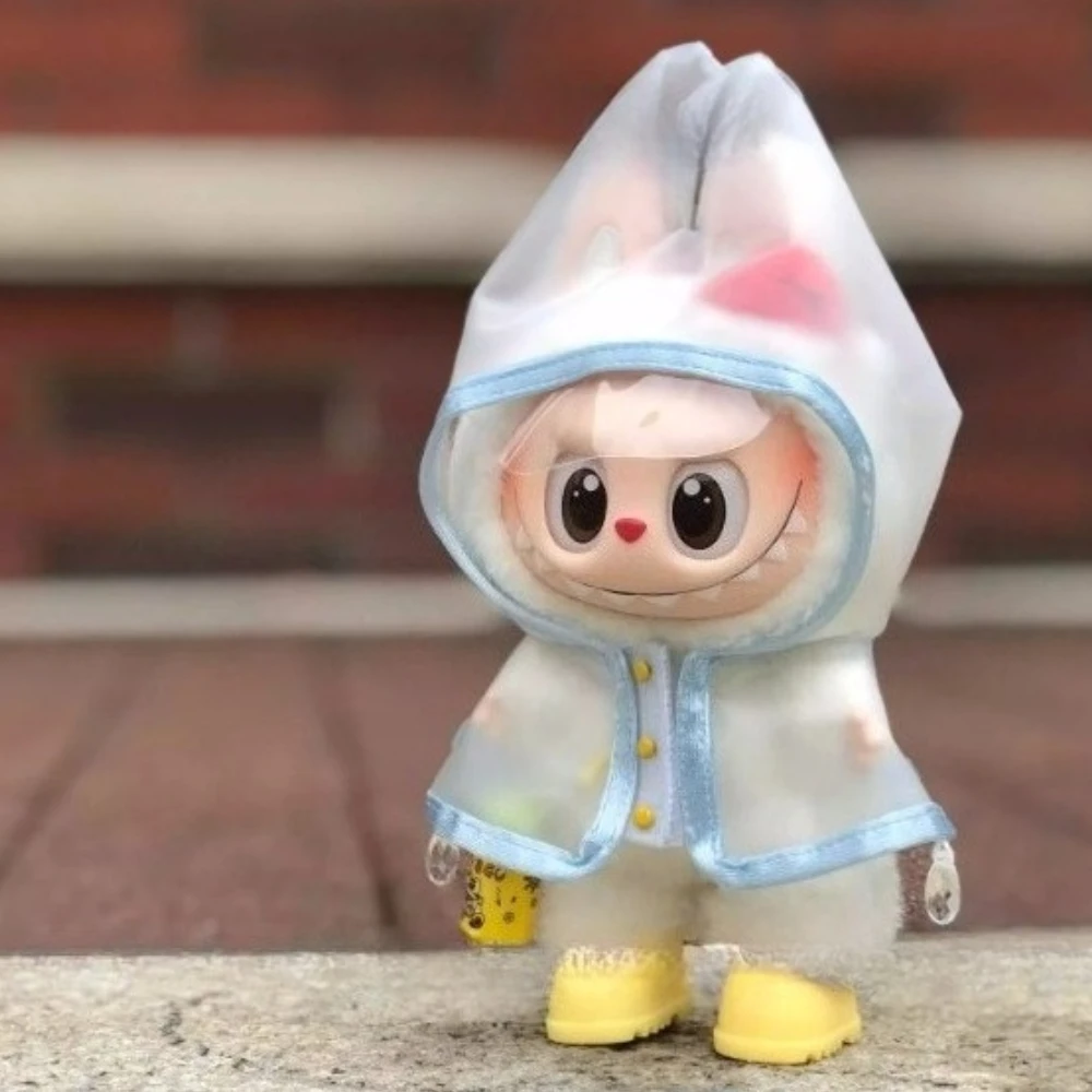 3.0 Labubu Clothes Wave Point Animal Raincoat Doll Transparent Display Waterproof Clothing Accessories Christmas Halloween Gift