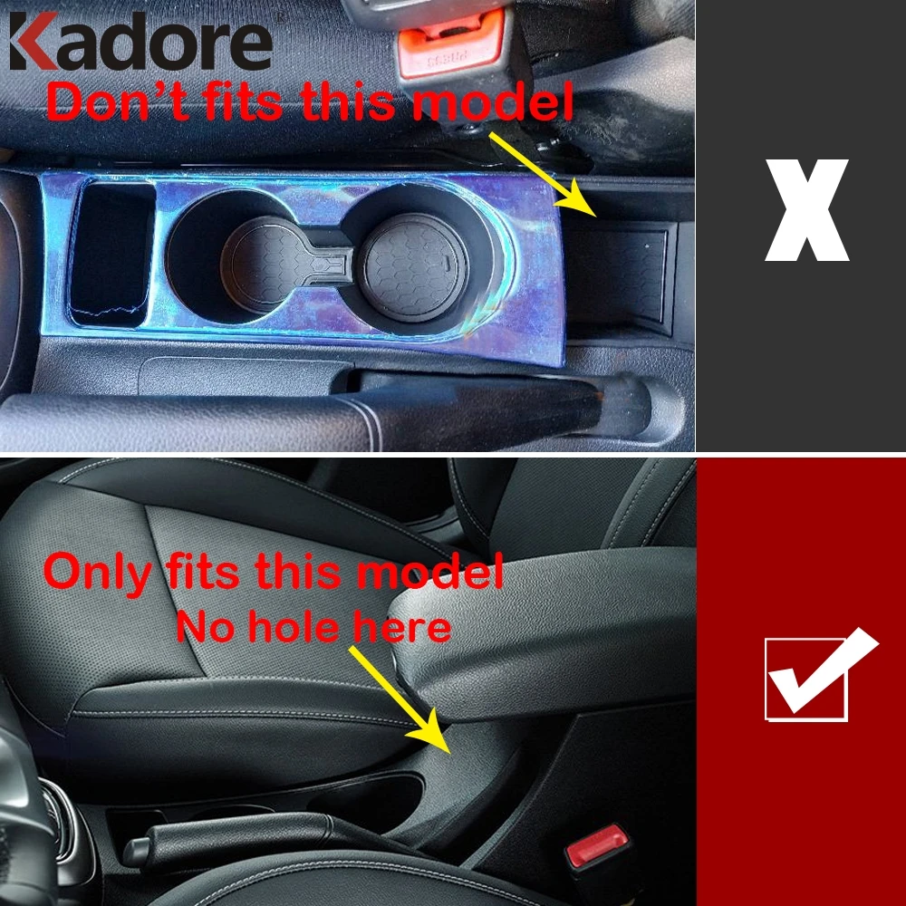 For Kia Rio X-line 2018 2019 SUV Car Front Water Cup Holder Frame Decal Cover Trim Interior Accessories Stainless Steel