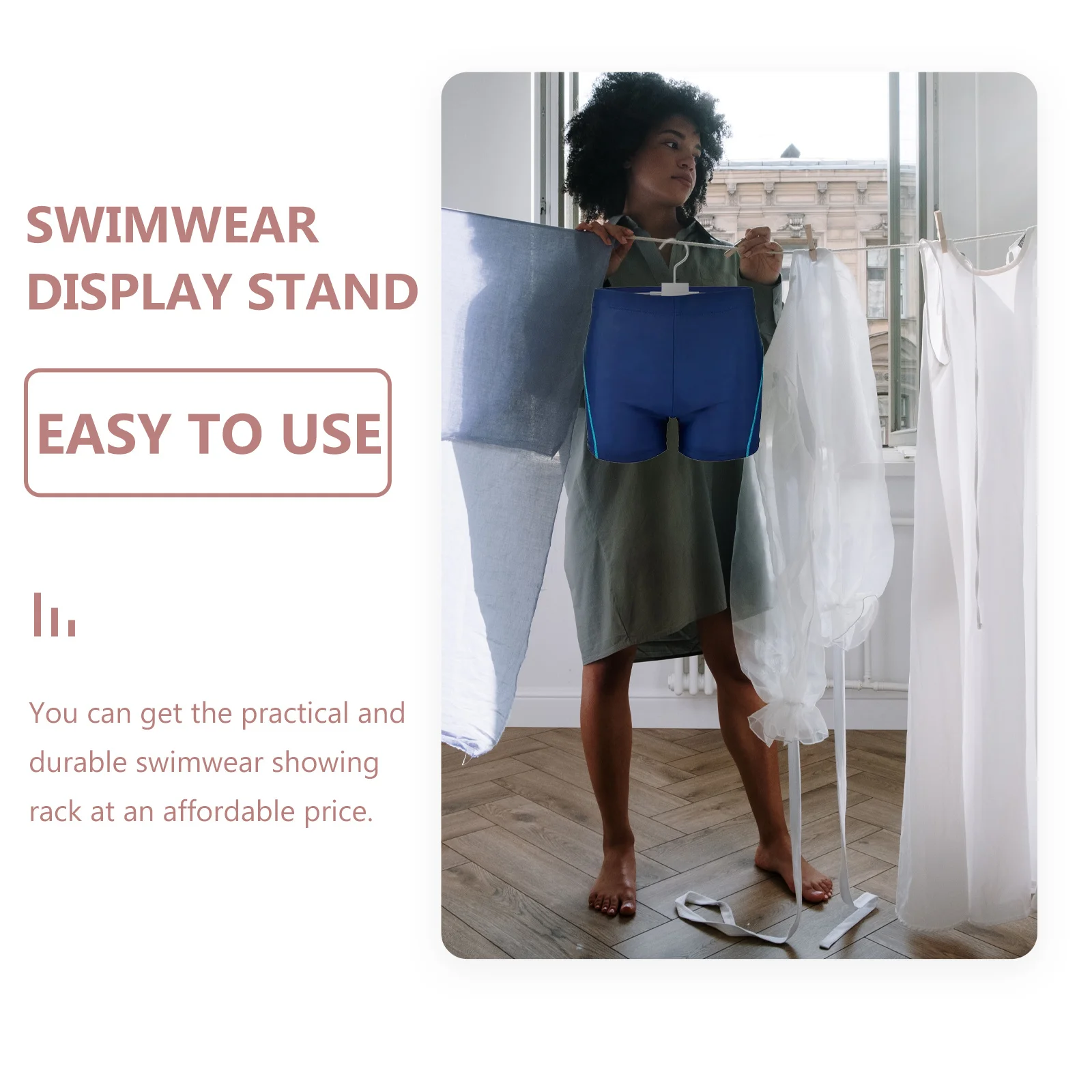 Appendiabiti per costumi da bagno Scaffale per costumi da bagno in metallo Filo di acciaio inossidabile Espositore per costumi da bagno Appendiabiti per adulti Essiccazione pratica