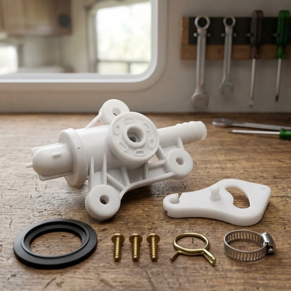 Freeze Resistant Polymer for rv Toilet Water Valve For Fixing Persistent Leaks ABS Material Construction White Finish Design
