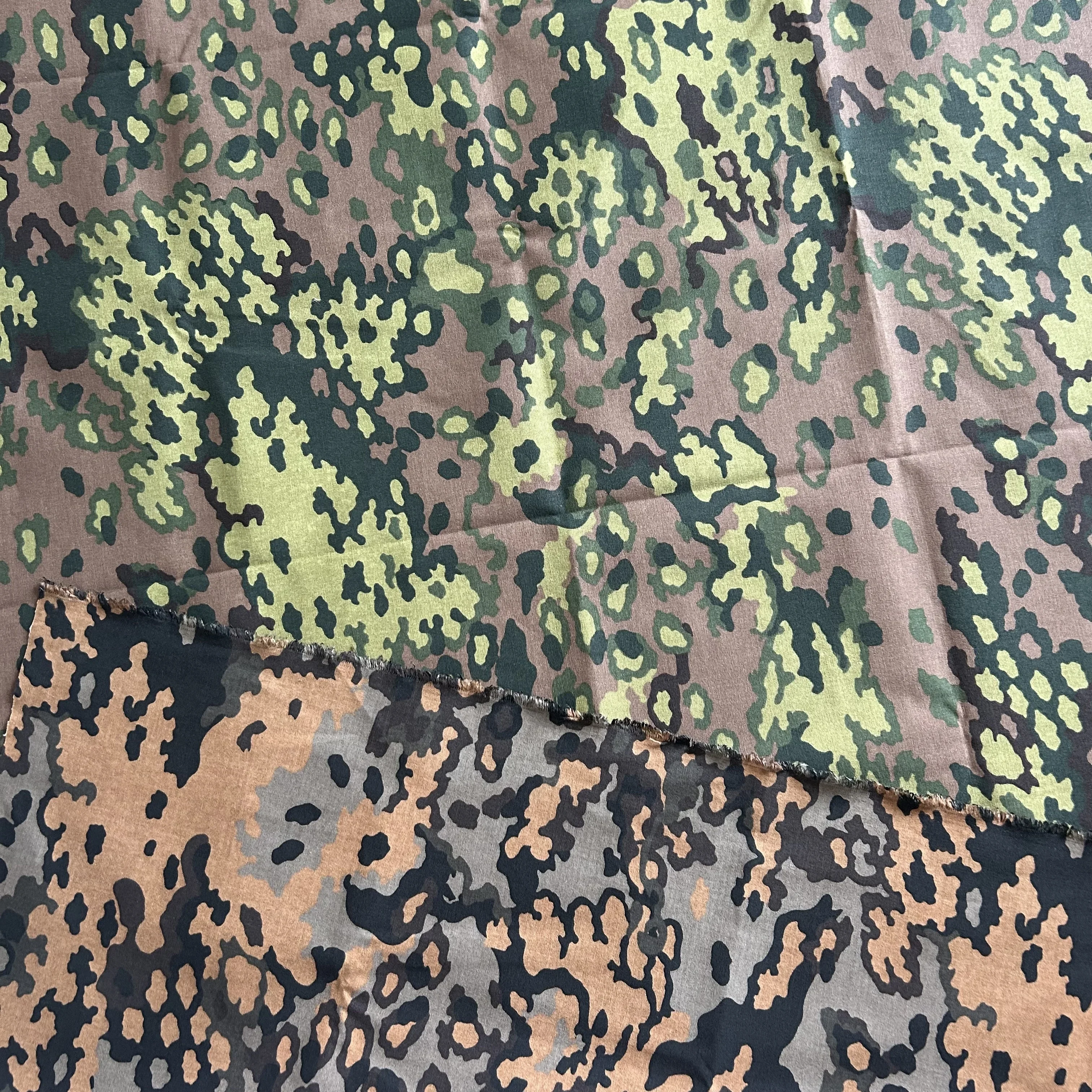 

WWII WW2 German Oak Leaf Camouflage Fabric Reversible Cotton Canvas Cloth Uniform DIY