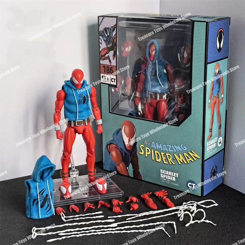 Ct Toys Spiderman Mafex 186 Scarlet Spider The Amazing Spider-Man Comic Version Anime Action Figure Figures Model Kid Gifts Toys