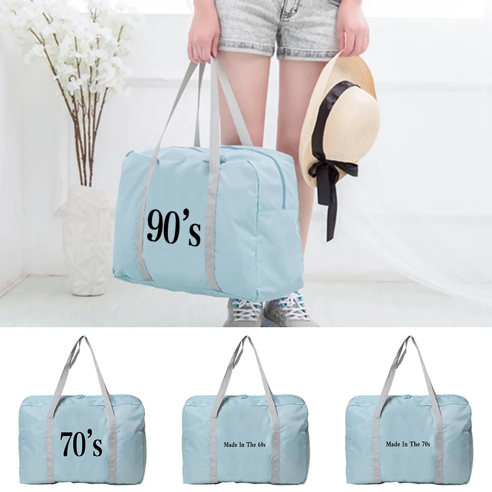 

Travel Handbag Portable Foldable Travel Duffel Bag Luggage Years Pattern Printing Series Check-in Organizer Large Capacity
