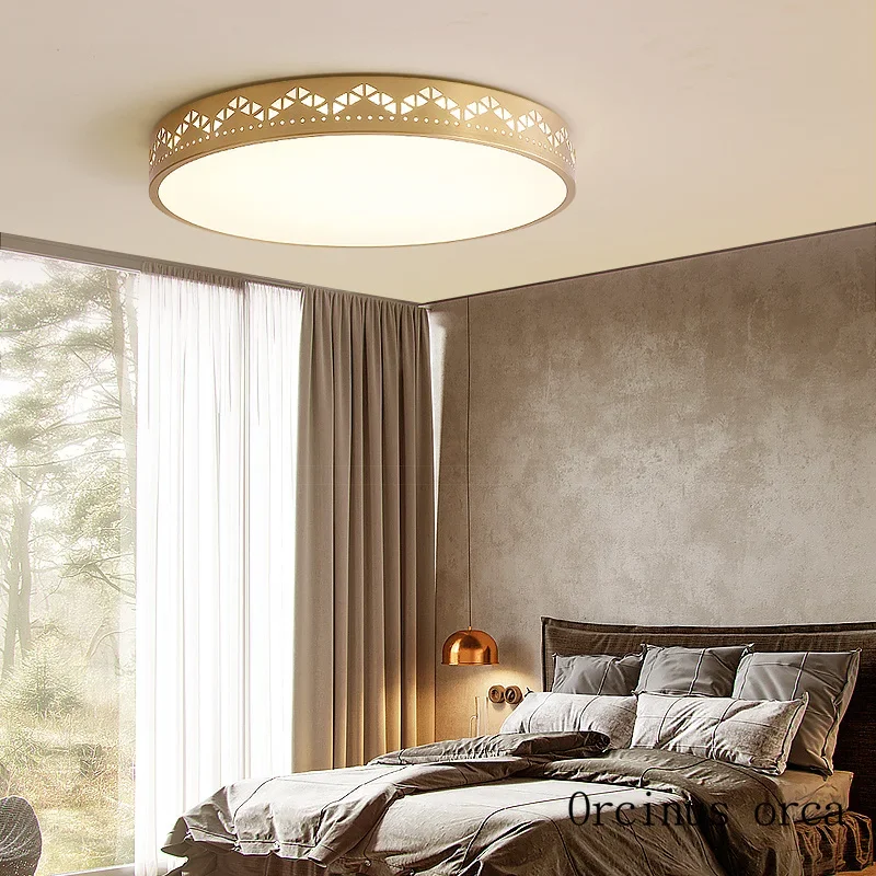 

American all copper LED ceiling lamp living room Nordic modern creative gold iron ceiling lamp free shipping