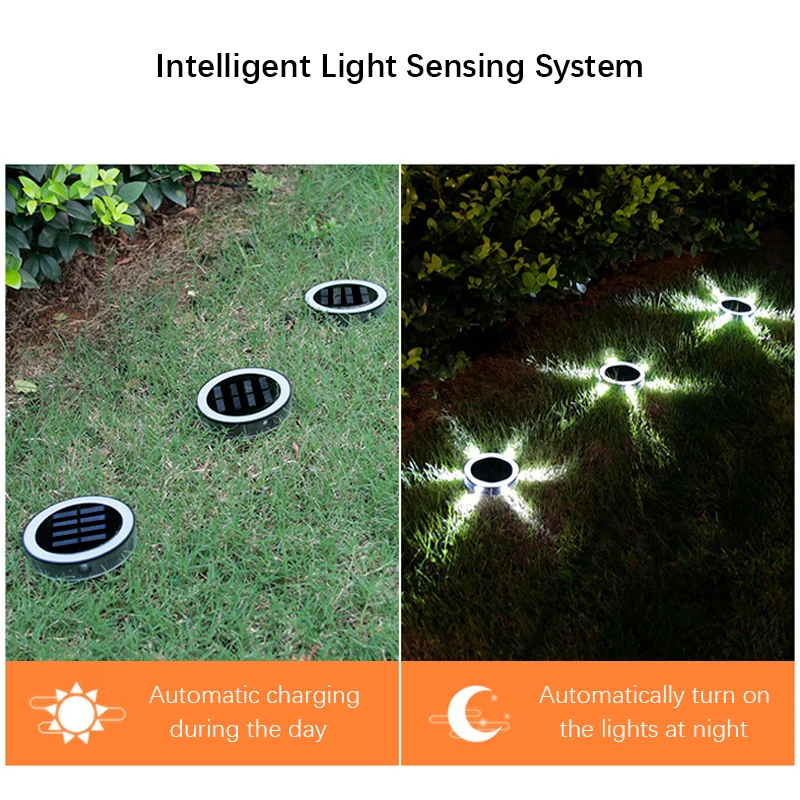 6LED Solar Night Light, IP65 Waterproof Outdoors Lawn Lights, 360° Wall Lamp for Garden, Yard, Lawn, Balcony Home Decor(4Pack )