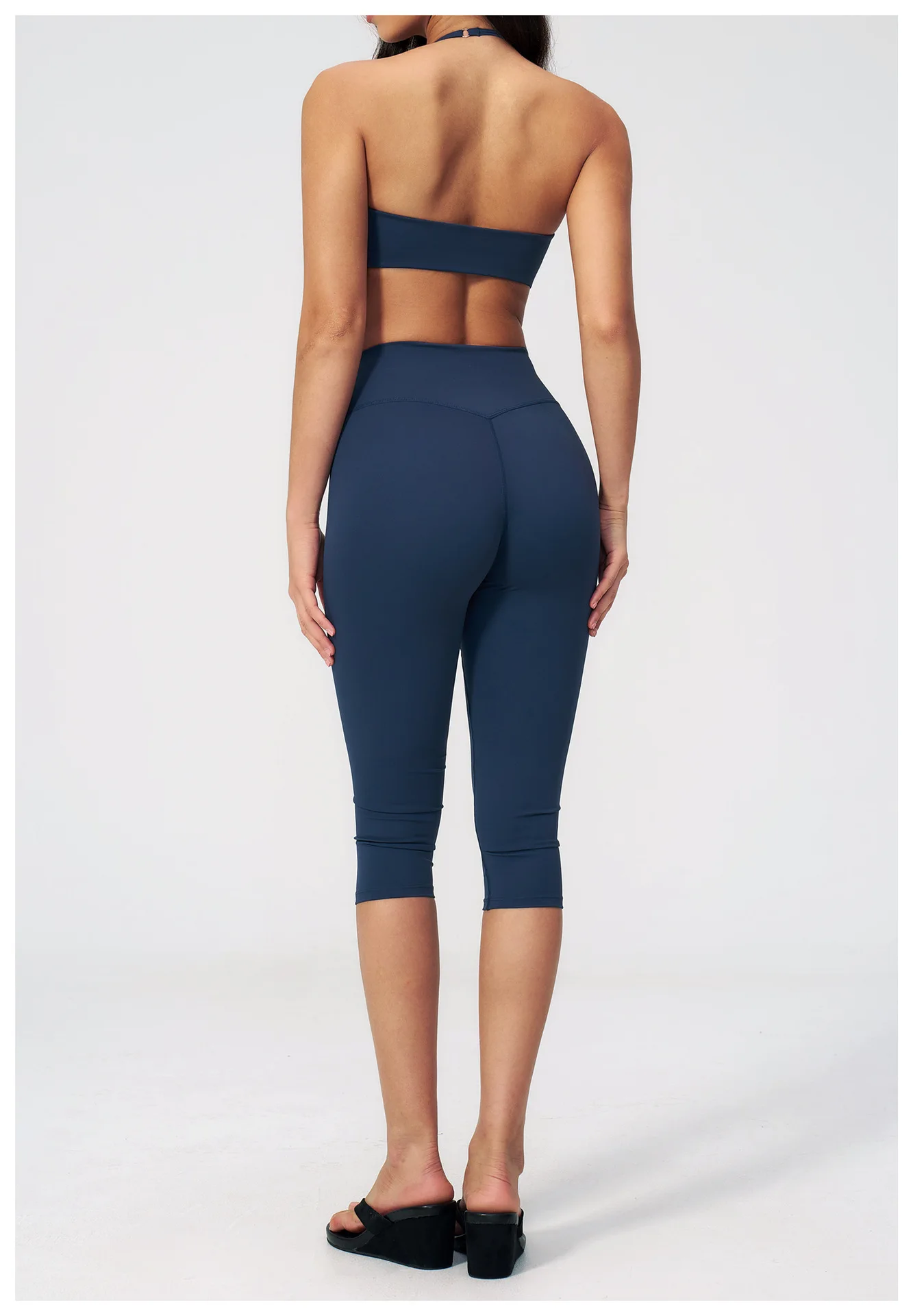 Women Tracksuit Yoga Set 2PCS Sports Set Short Sleeve Fitness Outfits Workout Clothes Running Capri Pants Gym Suit Athletic Wear