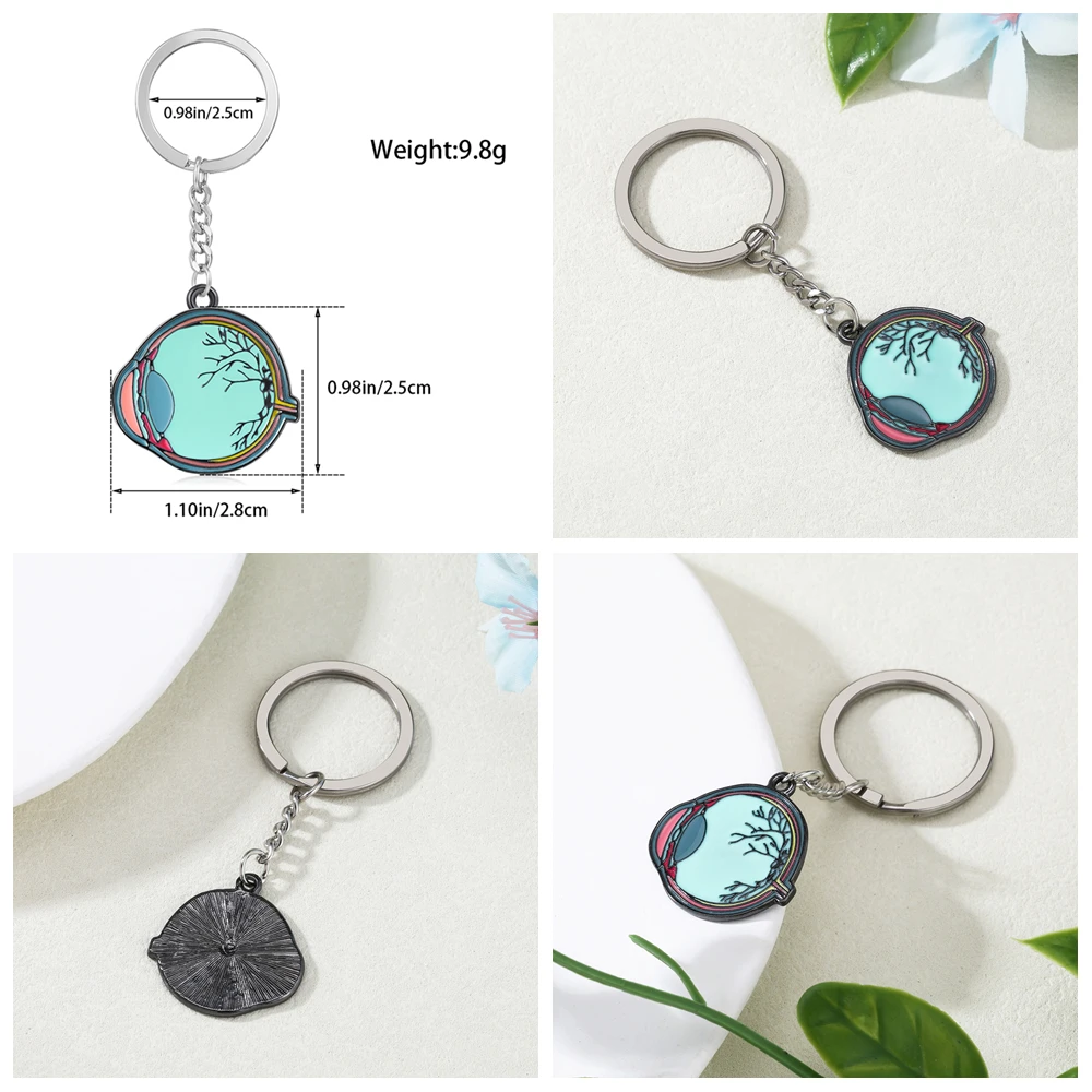 Hanreshe Medical Charm Keychain Set Stethoscope Heart Lung Pendants Keyring for Doctor Nurse Backpack Bag Key Chian Jewelry view 3