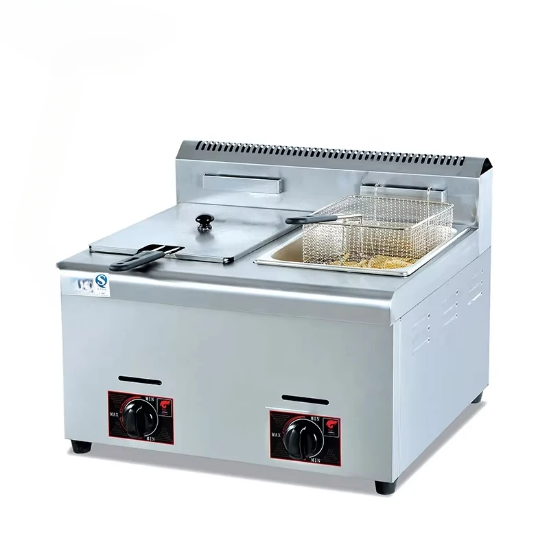 Commercial Counter Top Gas 2 Tank Fryer (2 Baskets) GF-72