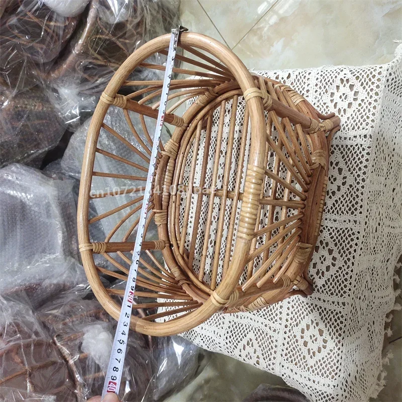 دعائم تصوير للأطفال حديثي الولادة - كرسي سلة من الخيزران بتصميم عتيق وسرير ملحقات خلفية لالتقاط الصور للفتيات والفتيان #6