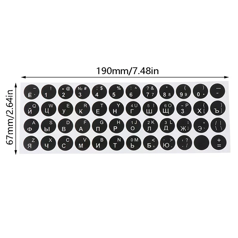 1PCS Russian Smooth Round 2 Colors Keyboard Sticker Language Protective Film Layout Button Letters PC Laptop Accessories