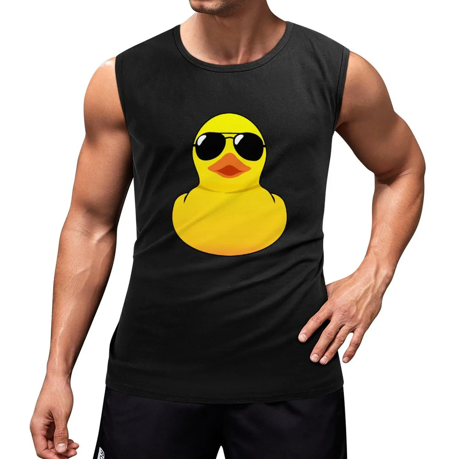 

New Cool Rubber Duck Tank Top Male vest Men's gym t-shirts gym wear men