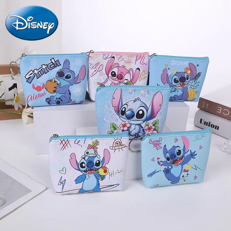

Disney 2026, новый стежок, мини-кошелек для монет, милый мультяшный аниме, чехол для ключей из искусственной кожи, сумка для хранения, детский кавайный кошелек, подарки для детей