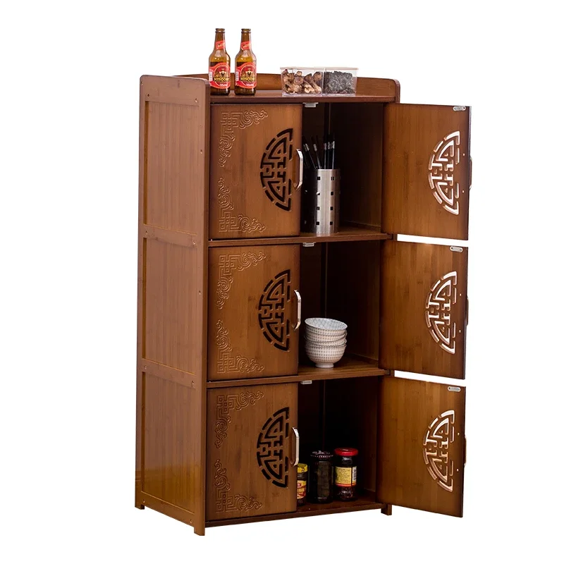 

Nanzhu antique kitchen rack with door, microwave oven rack