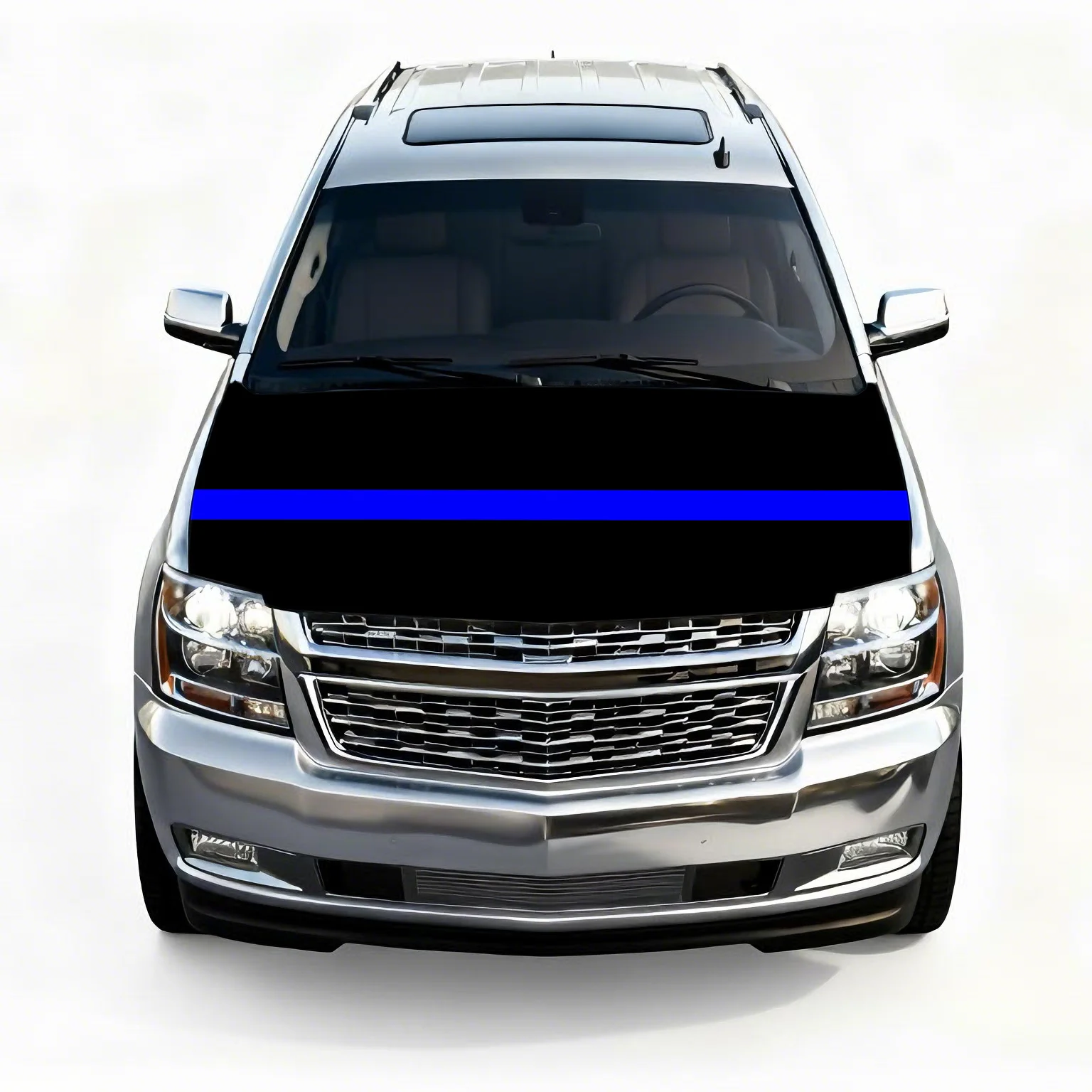 The Blue Line Universal Car Hood Cover For Car Truck SUV, Dust-proof decorative accessories, Festival Decoration & Unique Gift
