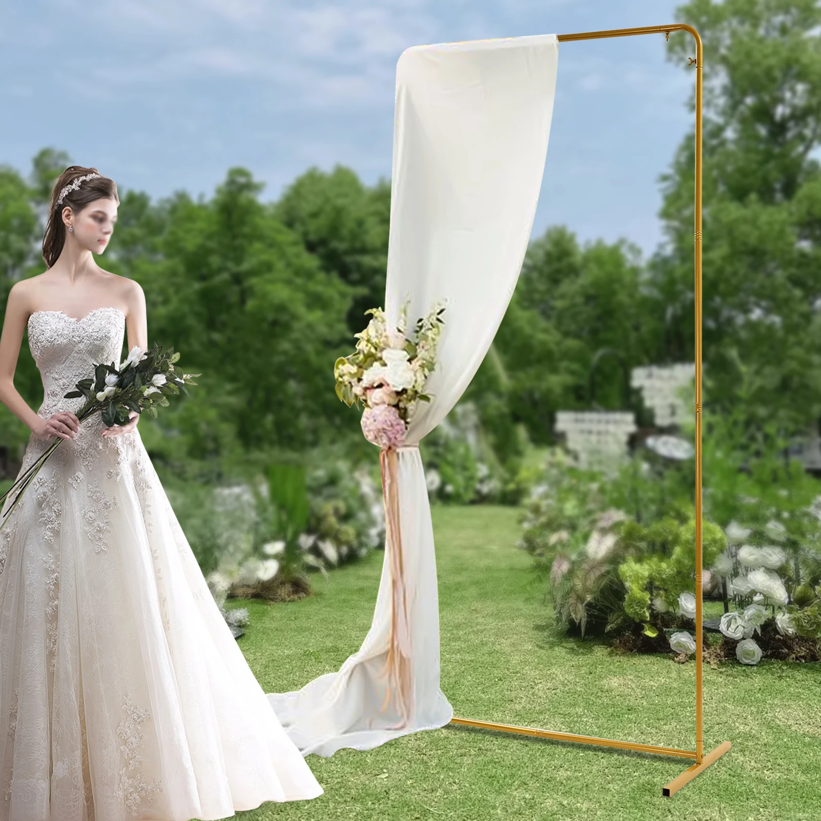 Retângulo casamento Backdrop Stand, Quadro Backdrop moderno, 1x2m