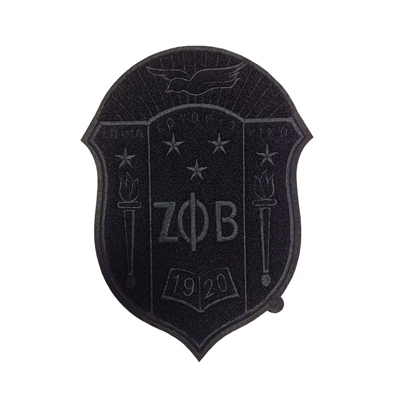 Chenille Embroidery Patches for Jacket and Hoodie, Greek Letter, Zeta Phi Beta Sorority, Crest Shield Logo, Large Size