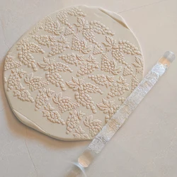 Tools Transfer The Design Onto Rolled-out Pastry Cookie Dough Pies Crust Or Clay For Art Projects Rolling Pin With Graps Pattern