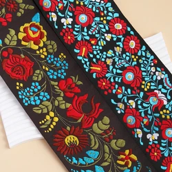 2M 10CM Width Ethnic Embroidered Jacquard Ribbons Trim DIY For Decoration Handcraft Apparel Sewing Headwear Lace Fabric