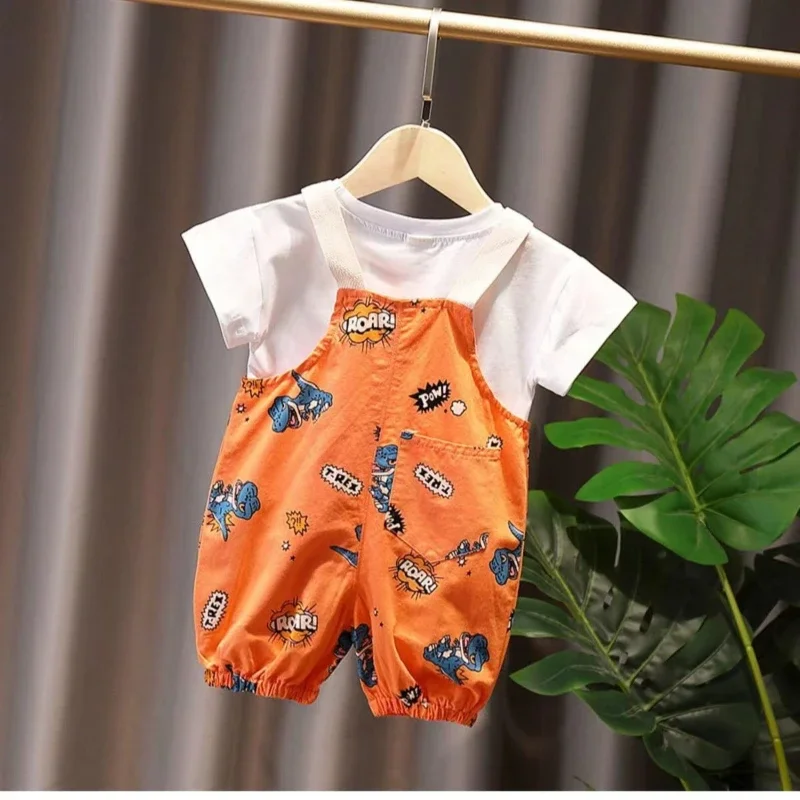 جديد الصيف طفل الفتيان الملابس مجموعة الأطفال الكرتون تي شيرت السراويل 2 قطعة/مجموعة ملابس الاطفال الرضع زي غير رسمي طفل رياضية
