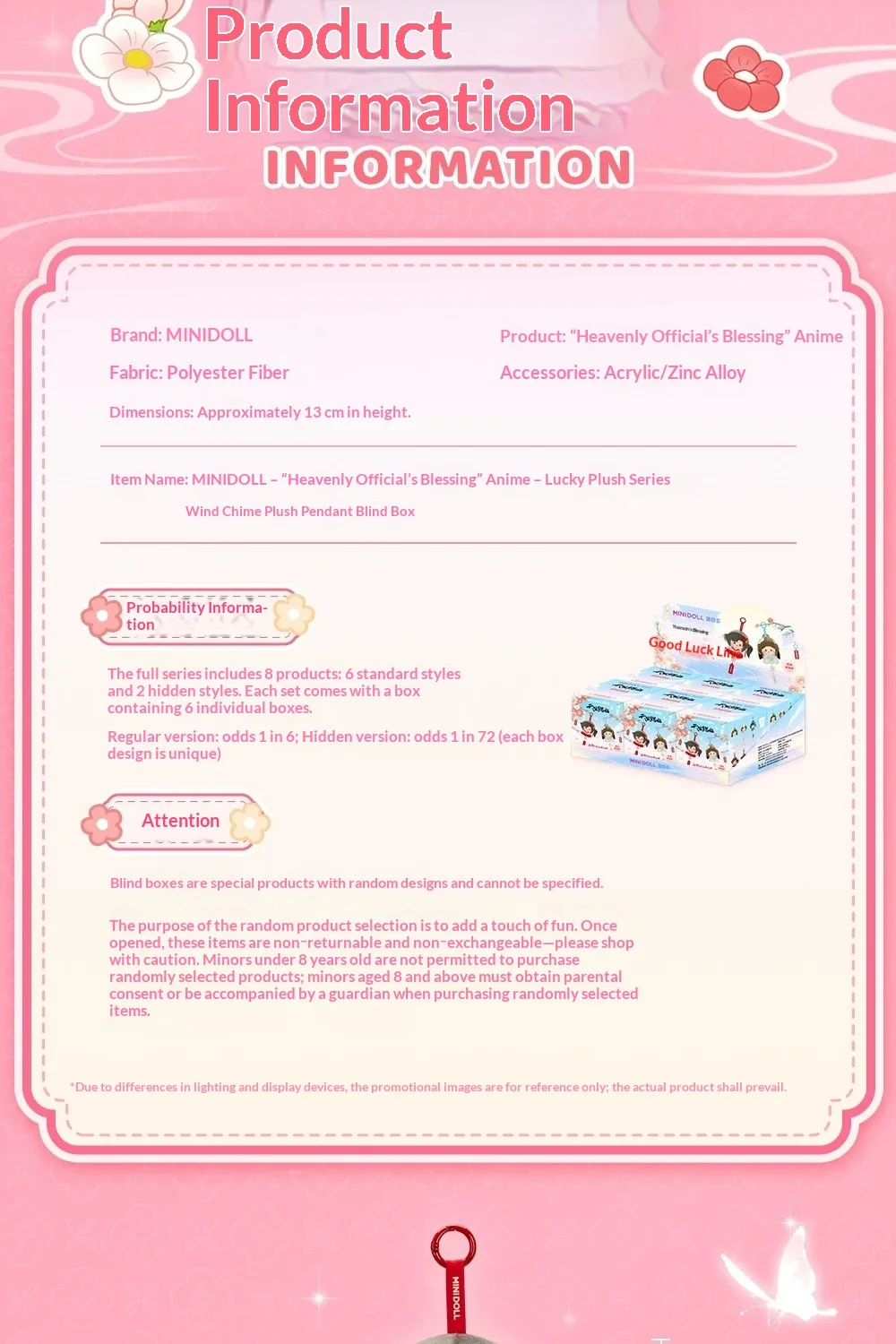 Echte Heaven Official's Blessing TGCF Lucky Fluff Serie Blind Box Mystery Box Schlüsselanhänger Taschenanhänger Ita Bag Weihnachtsgeschenk Spielzeug – Detail 10