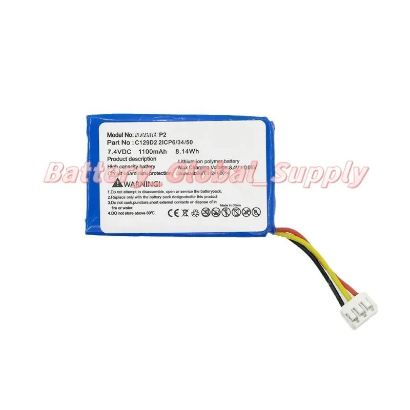 

For C129D2 2ICP6/34/50 P2 Bluetooth Speaker Battery 7.4V 1100mAh New