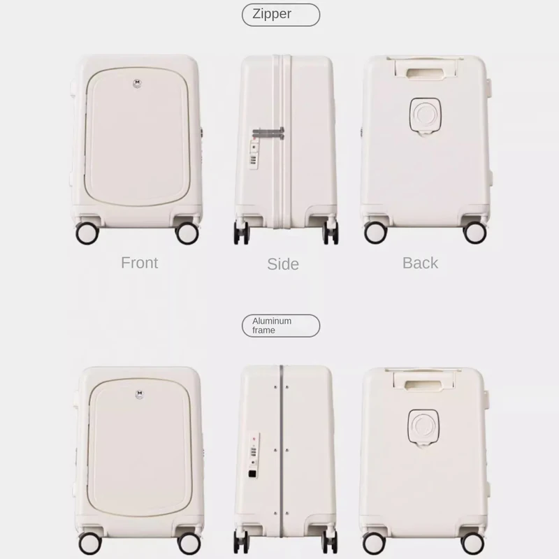 Hochwertiges Business-Gepäck vorne offen, multifunktionale Aluminiumrahmen-Modelle, Trolley-Koffer, kann sitzen, Koffer, 26/20 Zoll, Kabinenbox