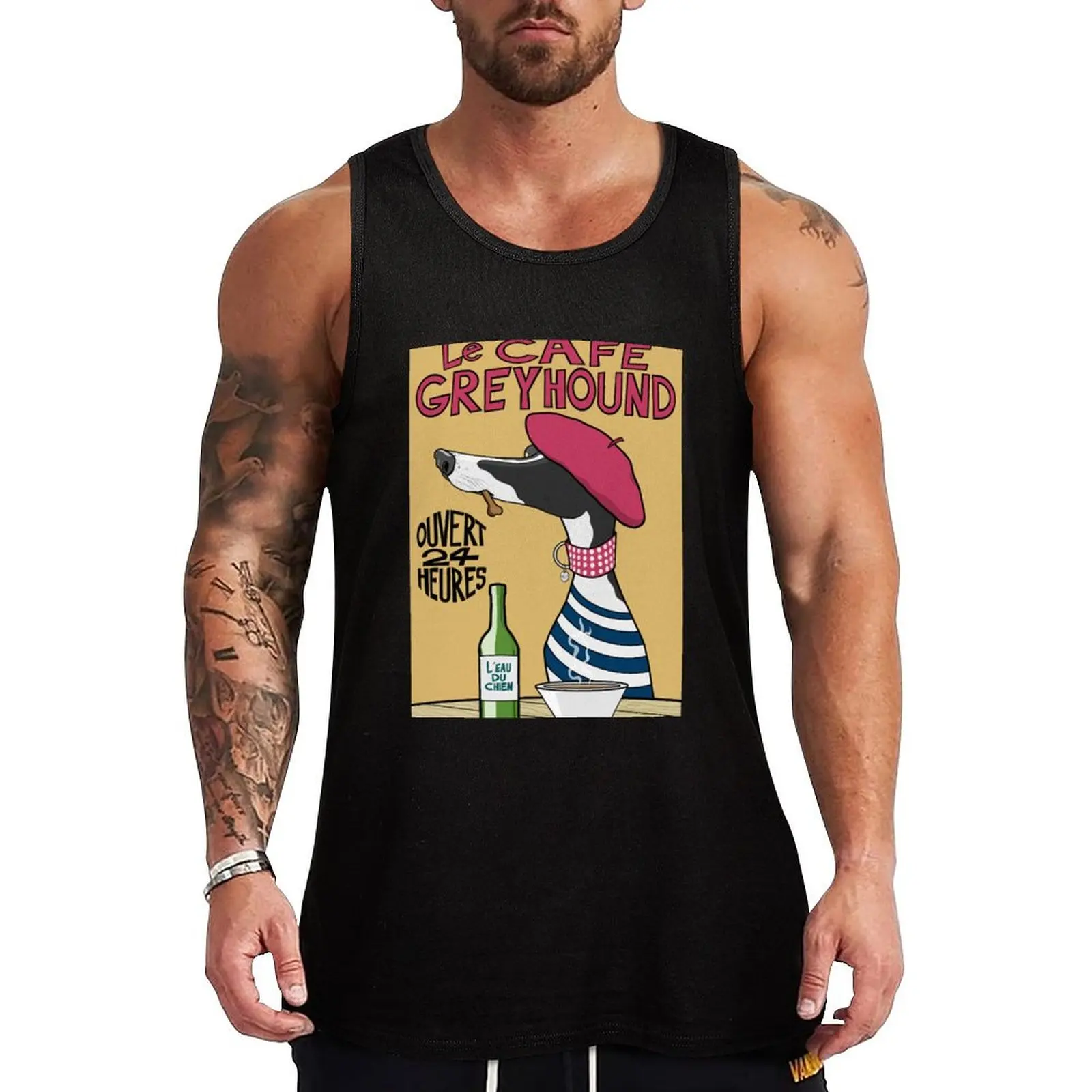 Le Café Greyhound Tank Top mens clothing summer clothes man 2024 t-shirt for man