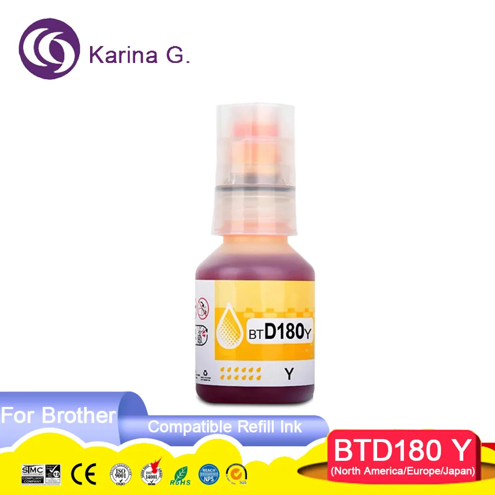 BTD180 BTD-180 Совместимая бутылка на водной основе сменные чернила Tintas для принтера Brother DCP-T580DW DCP-T583DW/DCP-T780DW