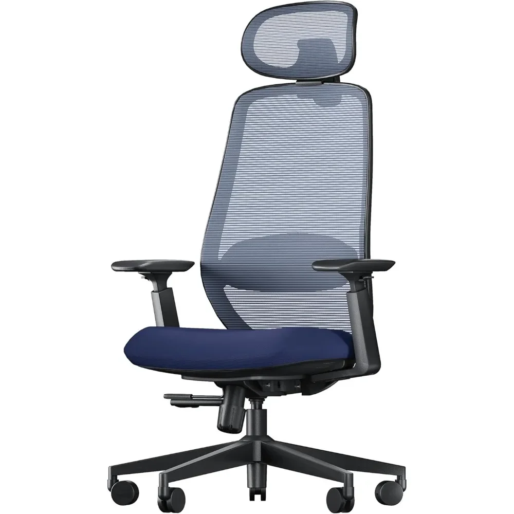 كرسي مكتب مريح ProtoArc - كرسي كمبيوتر شبكي عالي الظهر EC200 مع دعم قطني، ومسند رأس قابل للتعديل ثلاثي الأبعاد ومقعد منزلق