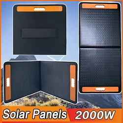 2000W foldable solar panel, portable high-power solar panel, outdoor solar power supply, suitable for camping and outdoor travel