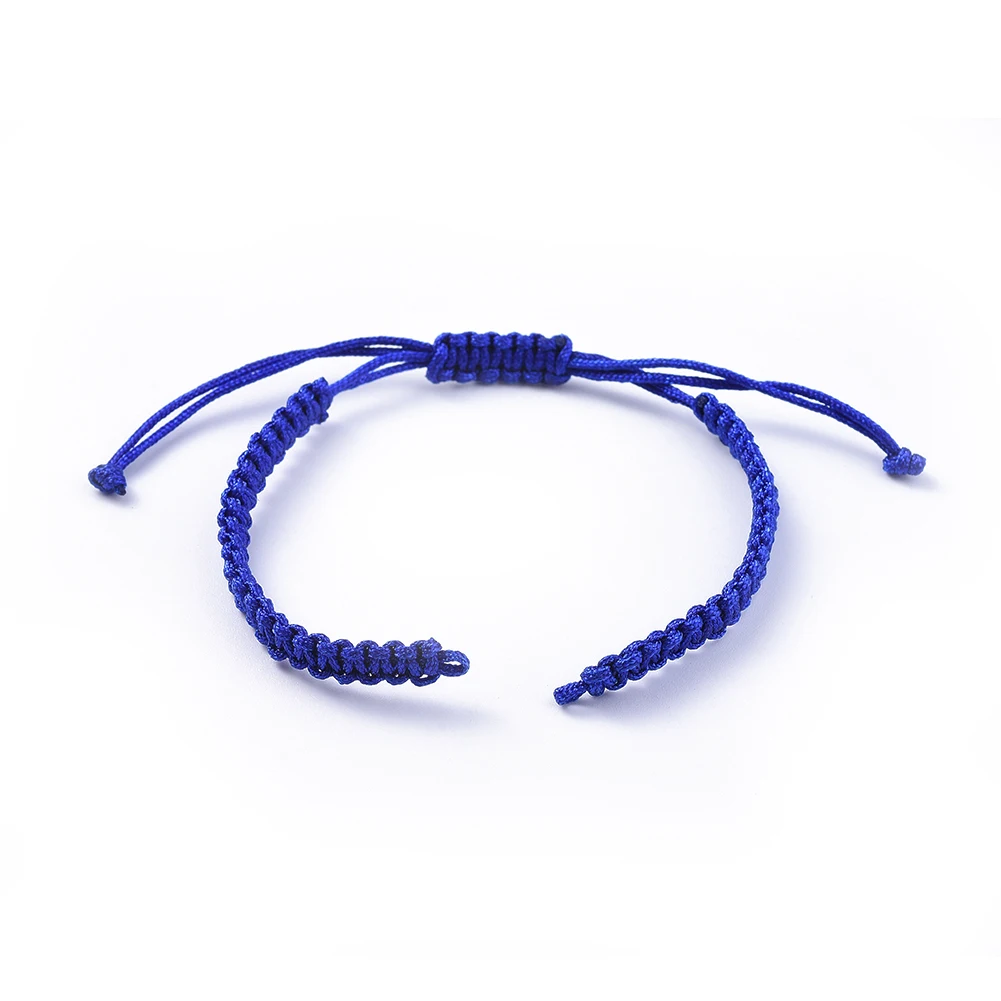 50pcs Multicolor Adjustable Braided Nylon Twisted Cord Bracelet Making Chinese Knot Bangle DIY Jewelry Findings 1¬1.55cm Long