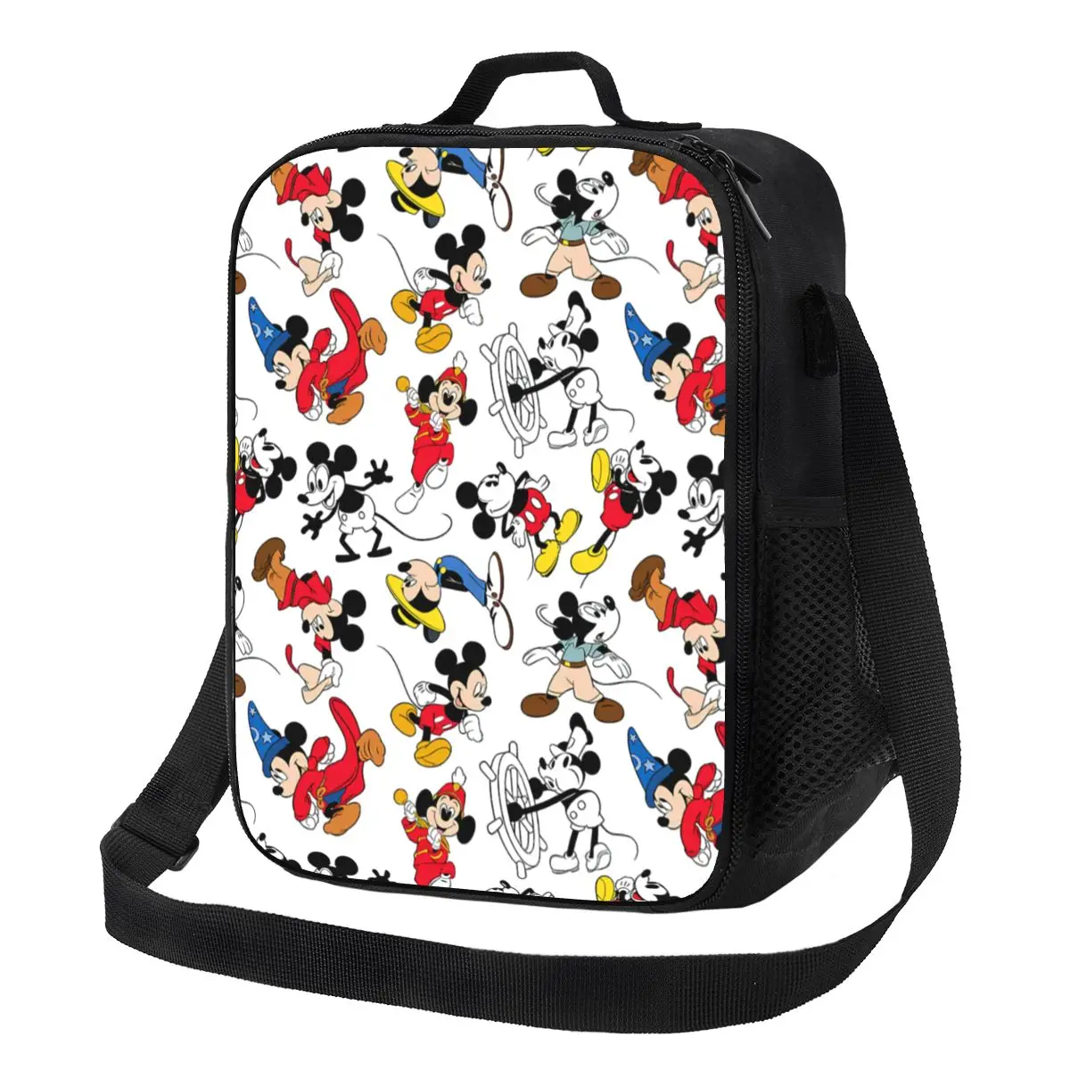 Custom Mickey Mouse Pattern Lunch Bag Women Cooler Warm Insulated Lunch Box for Kids School Children