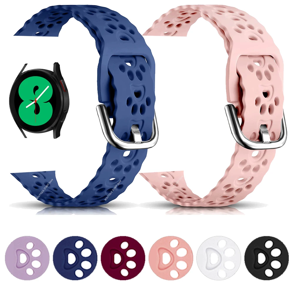 Ladys Strap for Samsung Galaxy Watch 4 Classic 42mm 46mm/Watch4 40mm 44mm Womens Silicone Watchband Wristband Bracelet 20mm 22mm