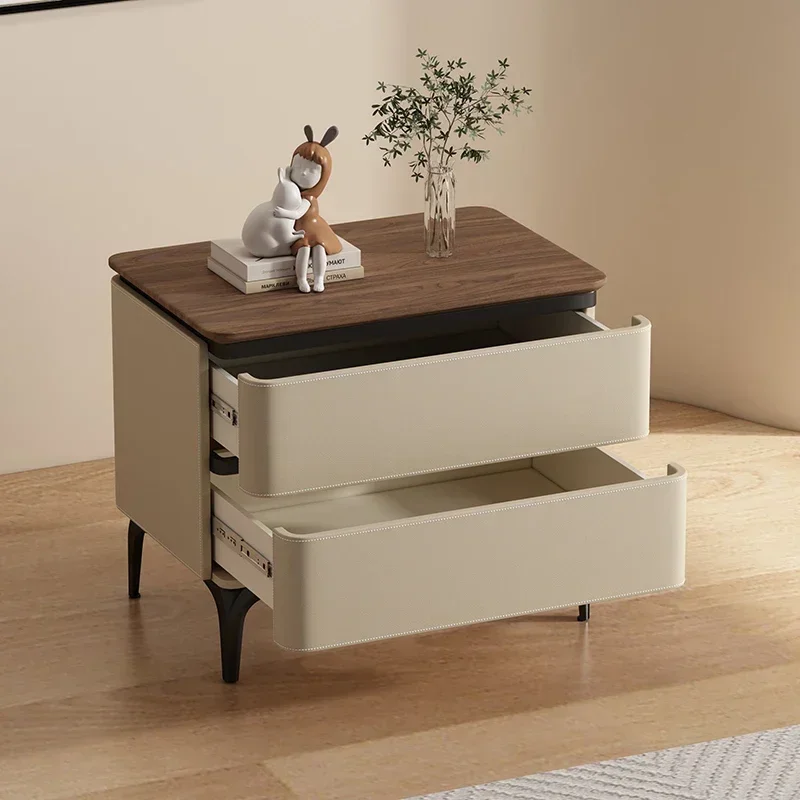 Mesita de noche de almacenamiento única, decoración elegante con cajones, mesita de noche de lujo, Muebles de diseño moderno Para Cuarto Recamara, Muebles de dormitorio