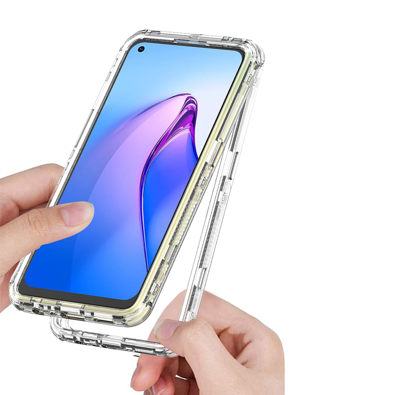 Funda de teléfono 3 en 1 con armadura resistente a prueba de golpes para OPPO Reno 7 4G CPH2363 marco de plástico duro transparente TPU contraportada Fundas Capa
