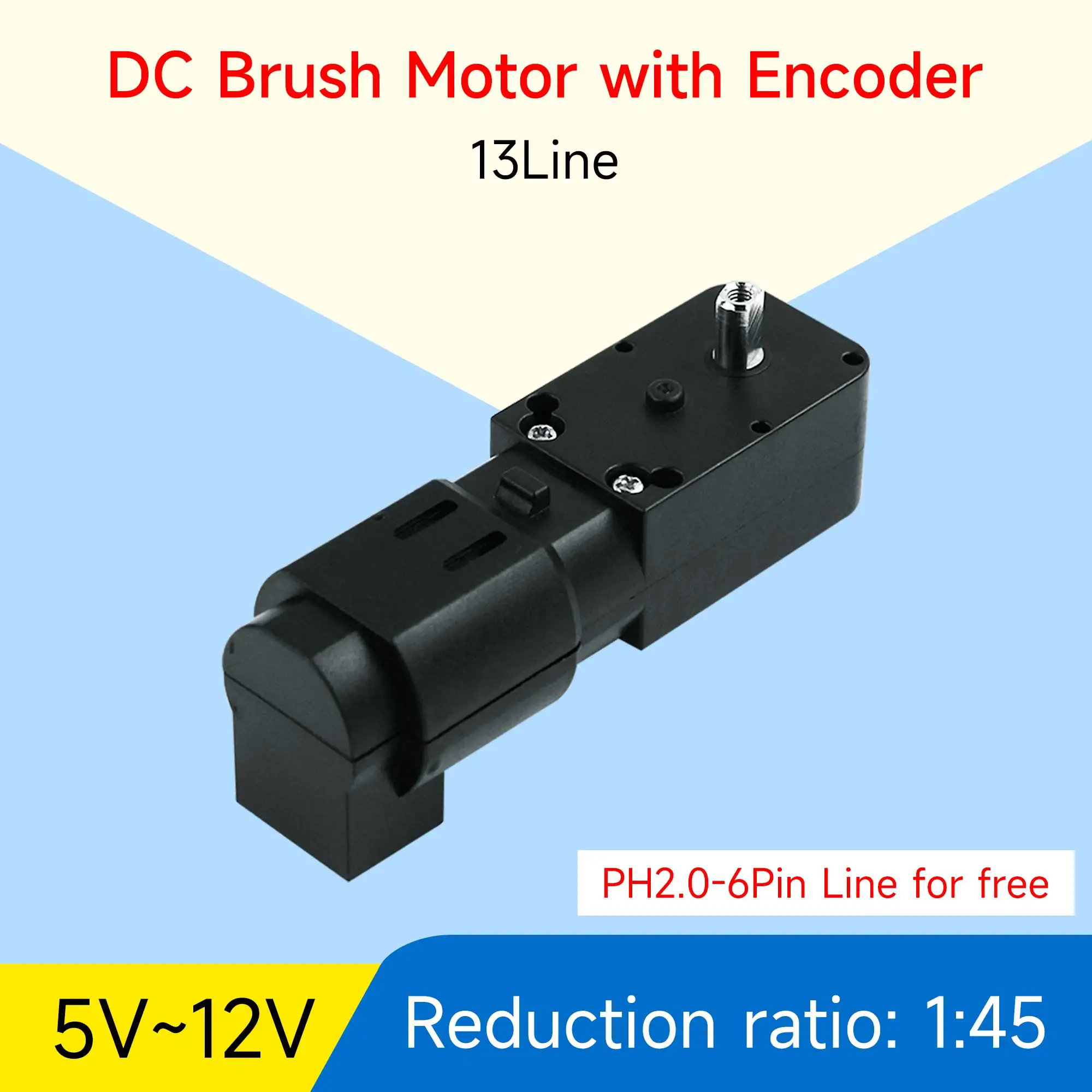 Yahboom TT DC Gear Motor AB Phase Reduced Motor with Encoder with Bracket for DIY Smart Balance Car