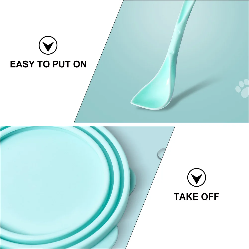 

6pcs Silicone Covers Sealed Lids Food Spoon Pet Feeding Spoon Cat Dog Tin Feeding Fresh Storage Container Pet Supplies