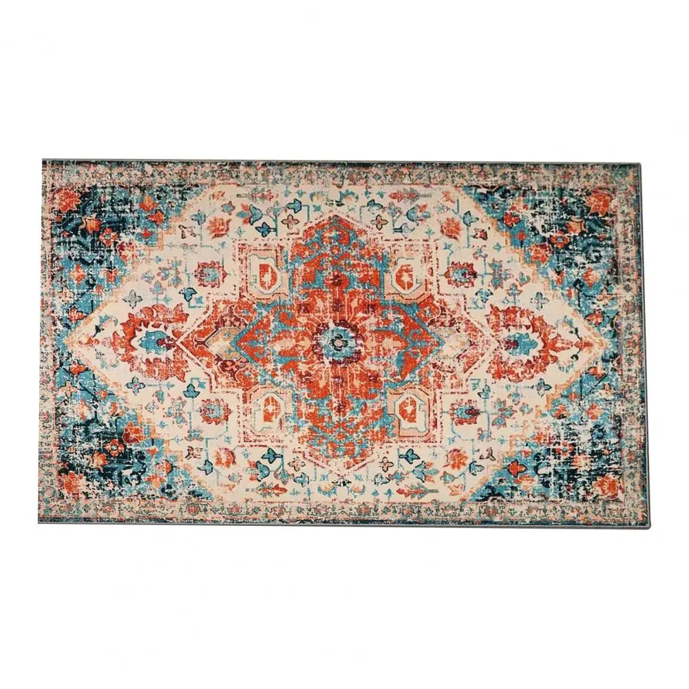 Anti-shedding Rug Washable Rug Vintage Persian Ethnic Style Non-slip Floor Mat for Bathroom Bedroom Decor with Great Water