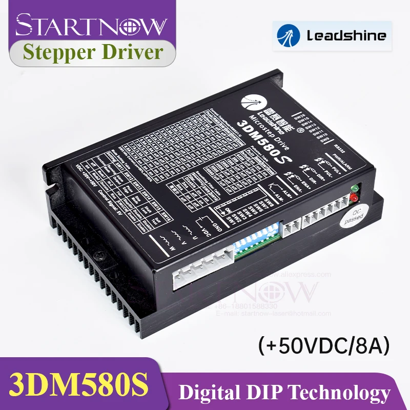 Leadshine Digital 3-phase Stepping Driver 50VDC 8.0A 3DM580S Stepper Motor Driver For CO2 CNC Laser Machine Servo Stepper Driver