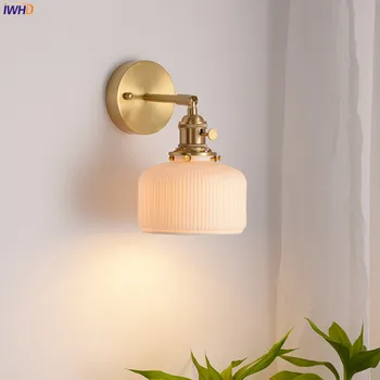 Białe ceramiczne LED kinkiety oprawy do oświetlenia domu sypialnia salon lustro łazienkowe miedź nowoczesna lampa ścienna kinkiet