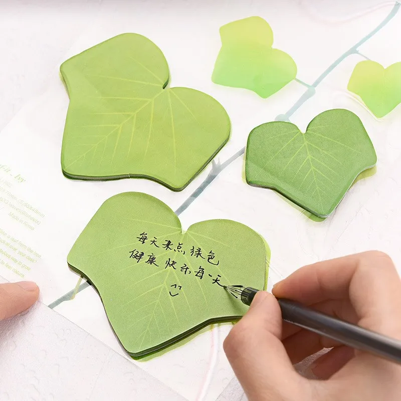 1Pc Cute Leaf Creative Sticky Notes Office School Supplies DIY Paper Journal Decoration Self-adhesive Sticke for Students