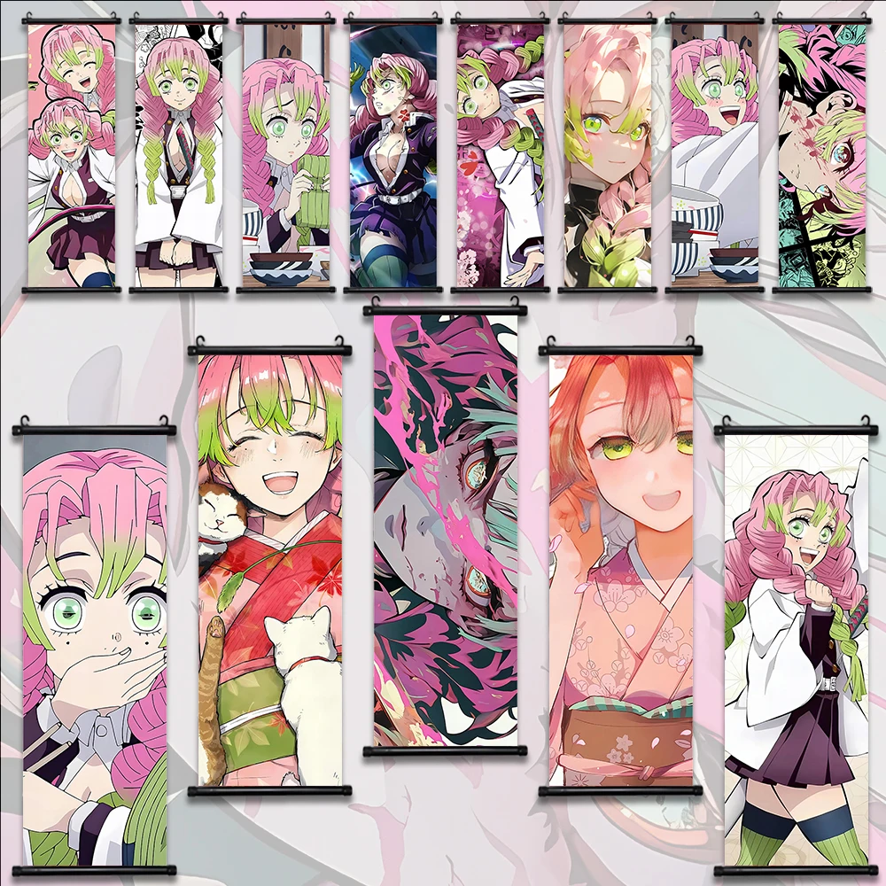 

DemonSlayer Hashira Hanging Scroll Poster Wall Artwork Canvas Painting Mitsuri Kanroji Wallpaper Print Anime Home Decoration Art