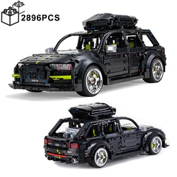 2896PCS Technical 1:10 RS6 Station Wagon Travel Sport Car Building Blocks Assemble Vehicle Bricks Toys Gifts For Boy Friend